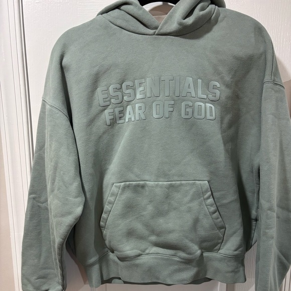 Essentials Fear of God Gray Hooded Sweatshirt - Picture 1 of 7